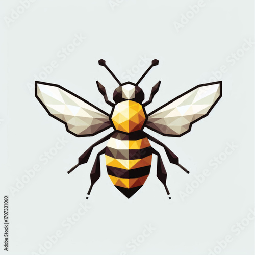 Geometric Low Poly Bee Illustration Modern Abstract Design.