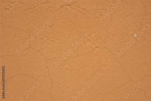Close-up view of an orange-toned textured wall surface with visible cracks and irregularities.