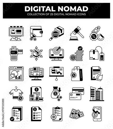 Digital Nomad Icons: 25 Essential Symbols for Remote Workers