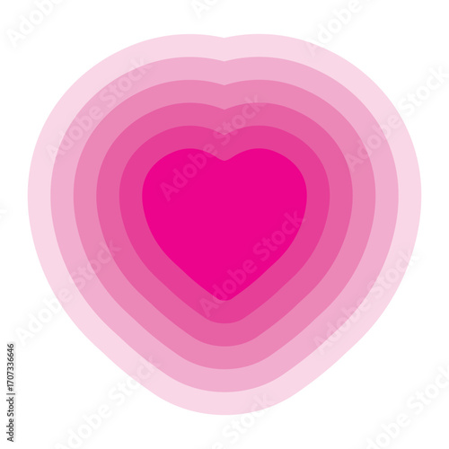 Pink color Heart icon design. love valentine day pink. cut heart icon sign. 