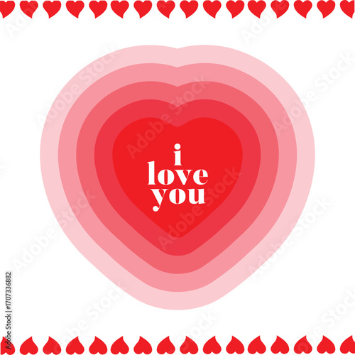Different color heart set with i love you typography. heart icon sign symbol vector illustration, 
