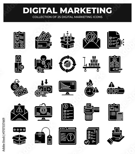 Collection of 25 Digital Marketing Icons: A Guide to Modern Business Strategies
