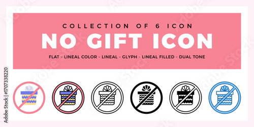 Pack of 6 Vector No Gift icon