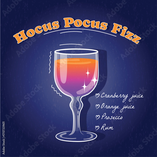 Hokus pokus fizz, vector, blue, drink
