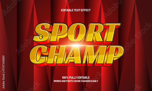 sport champ editable text effect for game