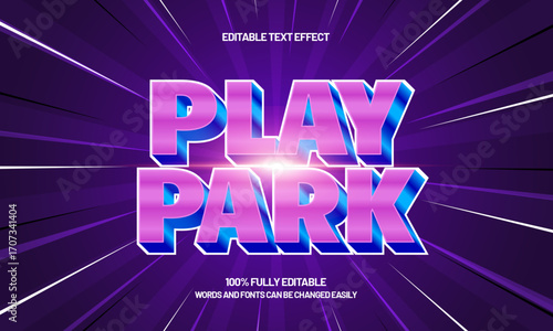 play park editable text effect for game