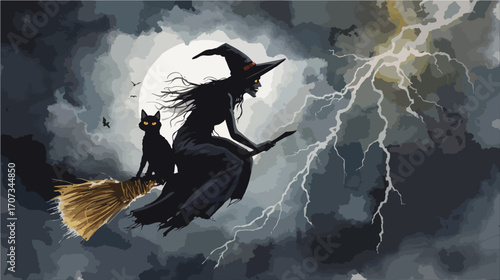 witch on broom