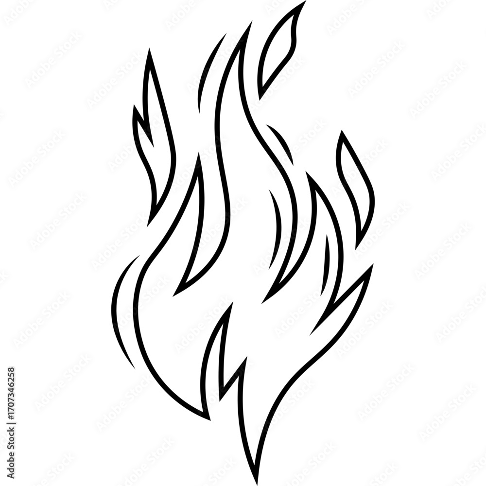 Obraz premium Hand Drawn Fire Outline