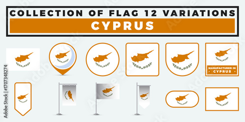 Cyprus Flag Variations. A Collection of 12 Unique Designs