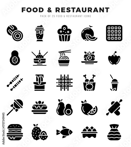 Food and Restaurant icons set for website and mobile site and apps.