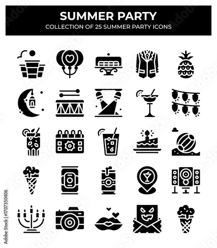 Summer Party. Collection of 25 Summer Party Icons
