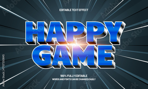 happy game editable text effect for game