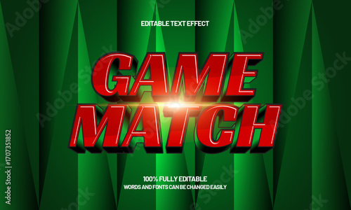 game match editable text effect for game