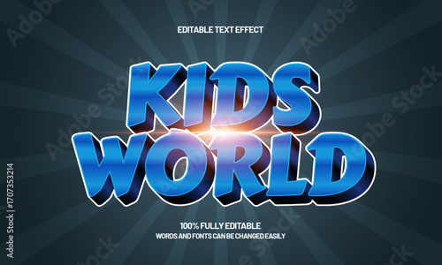 kids world editable text effect for game