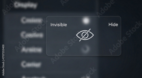 Ensure privacy with the hide visibility function, perfect for software developers and UI designers, emphasizing user interface control and data security, create a modern and secure experience