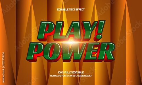 play power editable text effect for game