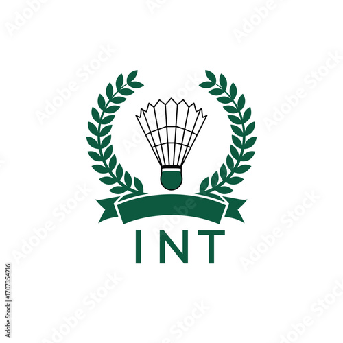 INT Badminton Company logo. INT Championship logo design for entrepreneur and business. INT sports tournament best icon.
