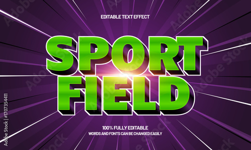 sport field editable text effect for game