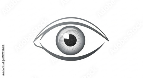 Strikingly detailed human eye symbol captures focus and vision, perfect for medical, technology, or abstract concepts, conveying awareness and insight with modern elegance.