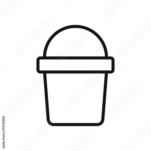 Bucket icon in line style for household, storage, and daily design.