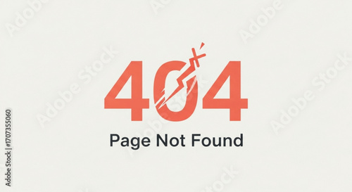 Dynamic 404 error page graphic with bold numerical design and clear 'Page Not Found' text, perfect for website development and digital design projects needing a visual alert.