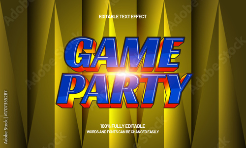 game party editable text effect for game