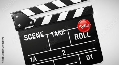 Professional film clapperboard ready for action, capturing the excitement of movie production and cinematic storytelling, perfect for creative projects.