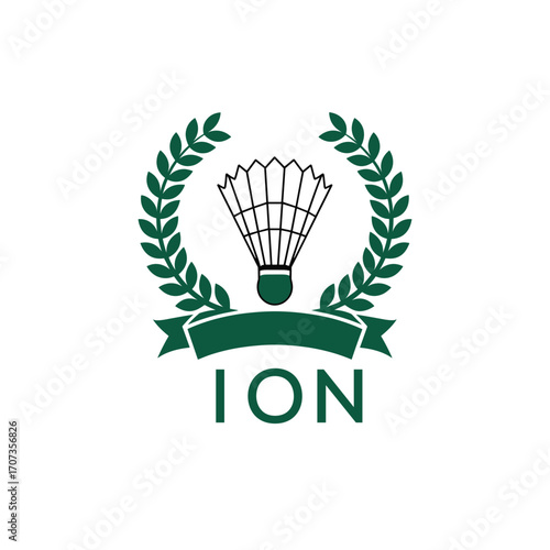 ION Badminton Company logo. ION Championship logo design for entrepreneur and business. ION sports tournament best icon.
