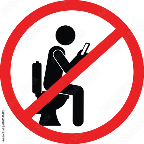 Prohibition icon no mobile phone use in toilet restroom privacy symbol isolated on transparent background