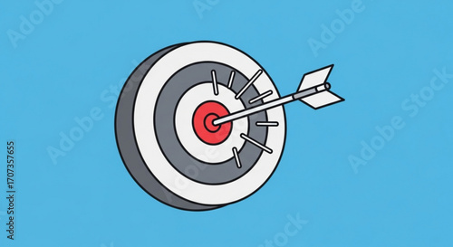 Target with Arrow Hitting Bullseye