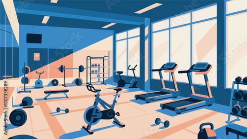 illustration of a deserted gym vector design template