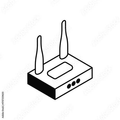 Network Router Glyph Vector Icon