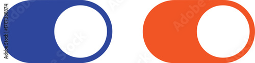 Toggle switches in blue and orange representing on and off states for devices