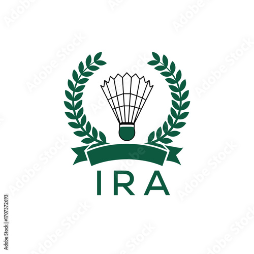 IRA Badminton Company logo. IRA Championship logo design for entrepreneur and business. IRA sports tournament best icon.
