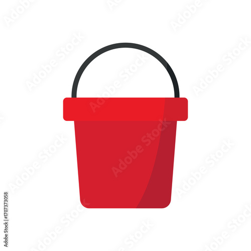 Bucket icon in color for lifestyle, garden, and household content.