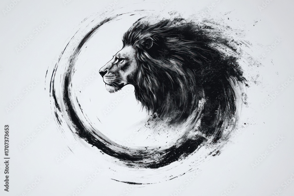 Obraz premium Leo Zodiac Sign Isolated On White Background. Horoscope. Leo Horoscope Symbol. Astrological Leo Design. Leo Sign Icon. Detailed Leo Zodiac Emblem Isolated. Astrology.
