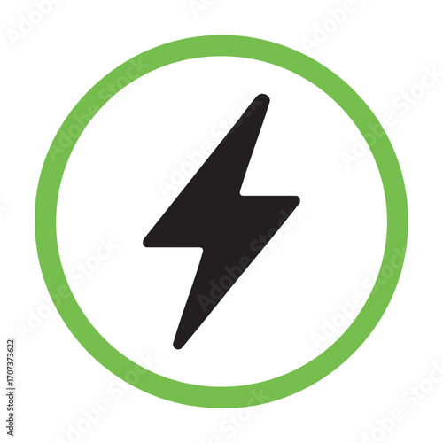Lightning Bolt Energy Icon Inside Green Circle on White Background Free Download Lightning Bolt Energy Icon Inside Green Circle on White Background - GFXLoad