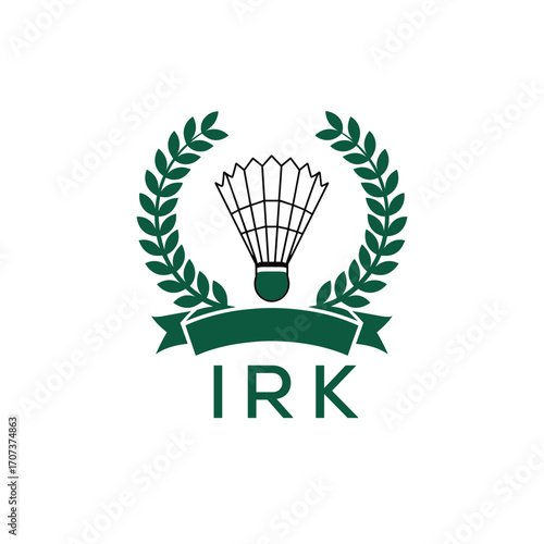 IRK Badminton Company logo. IRK Championship logo design for entrepreneur and business. IRK sports tournament best icon.
