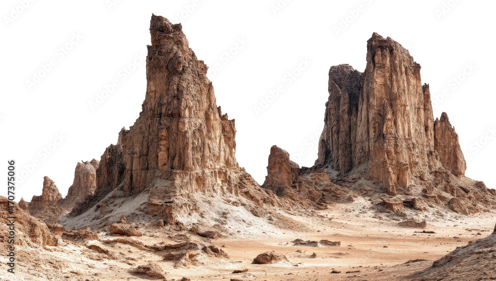 Fototapeta premium Dramatic desert rock formations rise