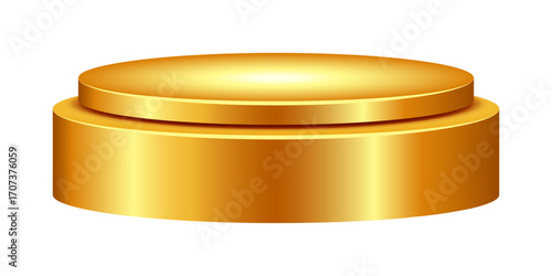 Golden display podium stage mockup