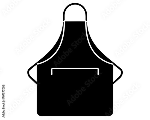 Black silhouette apron with a pocket