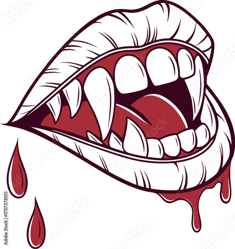 Vampire Fangs Bloody Mouth Horror Scary