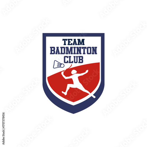 Simple Sports Logo for Badminton Team Club Tournamnet Template 