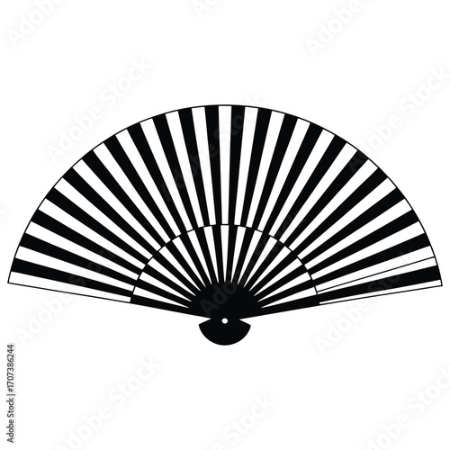 chinese fan isolated on black