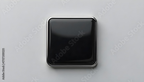 Empty enamel pin mockup - Blank square black silver lapel badge mock up