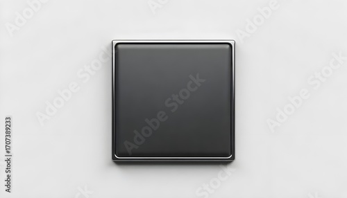 Empty enamel pin mockup - Blank square black silver lapel badge mock up