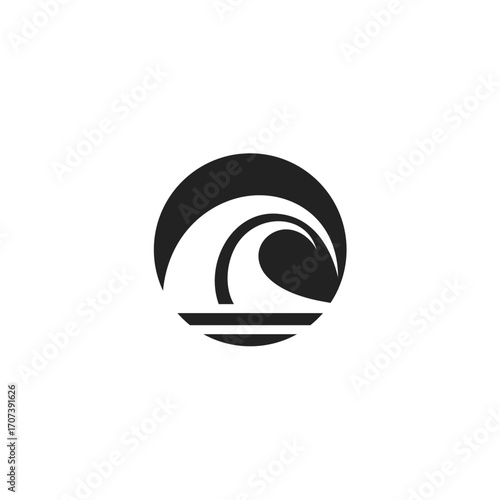 logo, waves, water, background, white, vector, nature, river