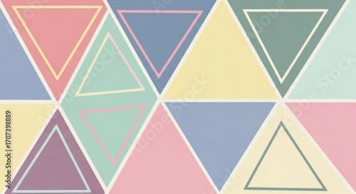 Pastel triangles create a vibrant background pattern perfect for modern design projects or adding a playful element
