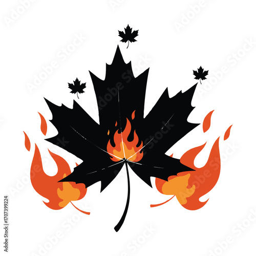 Vector illustration of a fiery flower