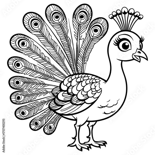 Beautiful Peacock Coloring Page